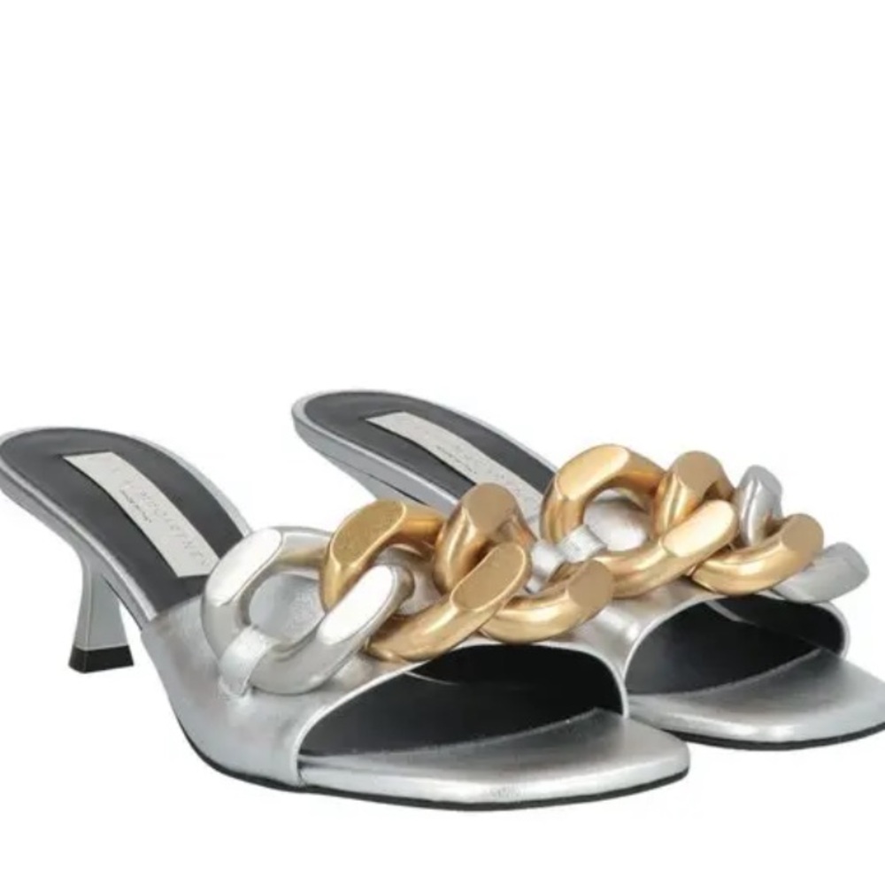 Stella McCartney Silver and Gold Chain Sandals